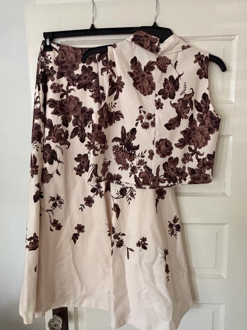 ANTONIO MELANI Cream Two-Piece Floral Midi Set - Picture 4 of 6